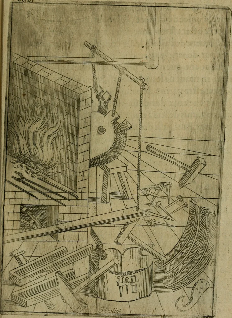 An illustration from Modelles, artifices de fev, et divers instrvmes de gverre : avec les moyes de s'en prevaloir : pour assieger, battre, surprendre, et deffendre toutes places : vtiles et necessaires a touvs cevx qvi fond profession des armes, 1598, leaf 124