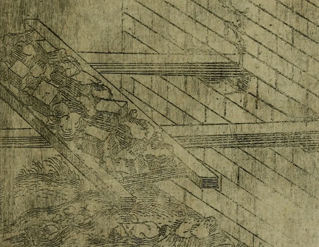 An illustration from Modelles, artifices de fev, et divers instrvmes de gverre : avec les moyes de s'en prevaloir : pour assieger, battre, surprendre, et deffendre toutes places : vtiles et necessaires a touvs cevx qvi fond profession des armes, 1598, leaf 148