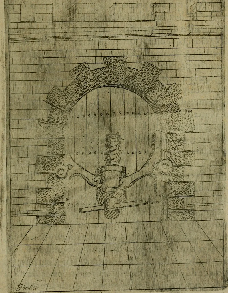 An illustration from Modelles, artifices de fev, et divers instrvmes de gverre : avec les moyes de s'en prevaloir : pour assieger, battre, surprendre, et deffendre toutes places : vtiles et necessaires a touvs cevx qvi fond profession des armes, 1598, leaf 150
