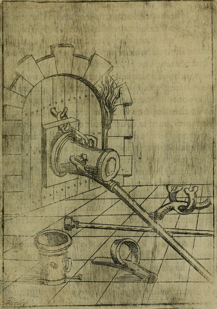 An illustration from Modelles, artifices de fev, et divers instrvmes de gverre : avec les moyes de s'en prevaloir : pour assieger, battre, surprendre, et deffendre toutes places : vtiles et necessaires a touvs cevx qvi fond profession des armes, 1598, leaf 152