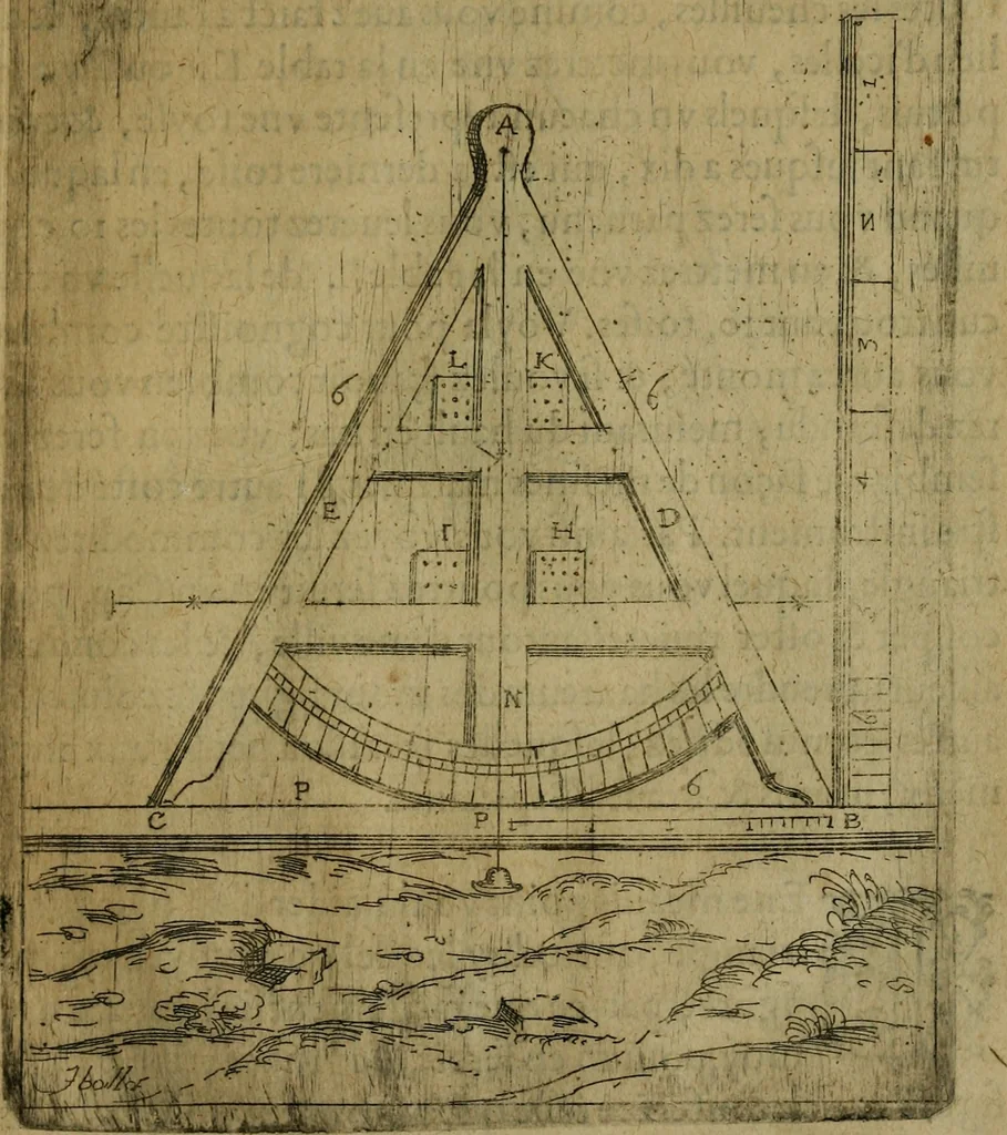 An illustration from Modelles, artifices de fev, et divers instrvmes de gverre : avec les moyes de s'en prevaloir : pour assieger, battre, surprendre, et deffendre toutes places : vtiles et necessaires a touvs cevx qvi fond profession des armes, 1598, leaf 60