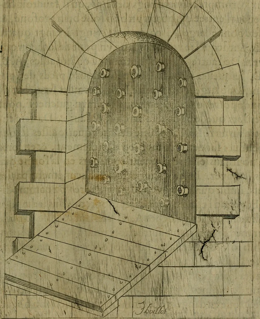 An illustration from Modelles, artifices de fev, et divers instrvmes de gverre : avec les moyes de s'en prevaloir : pour assieger, battre, surprendre, et deffendre toutes places : vtiles et necessaires a touvs cevx qvi fond profession des armes, 1598, leaf 90
