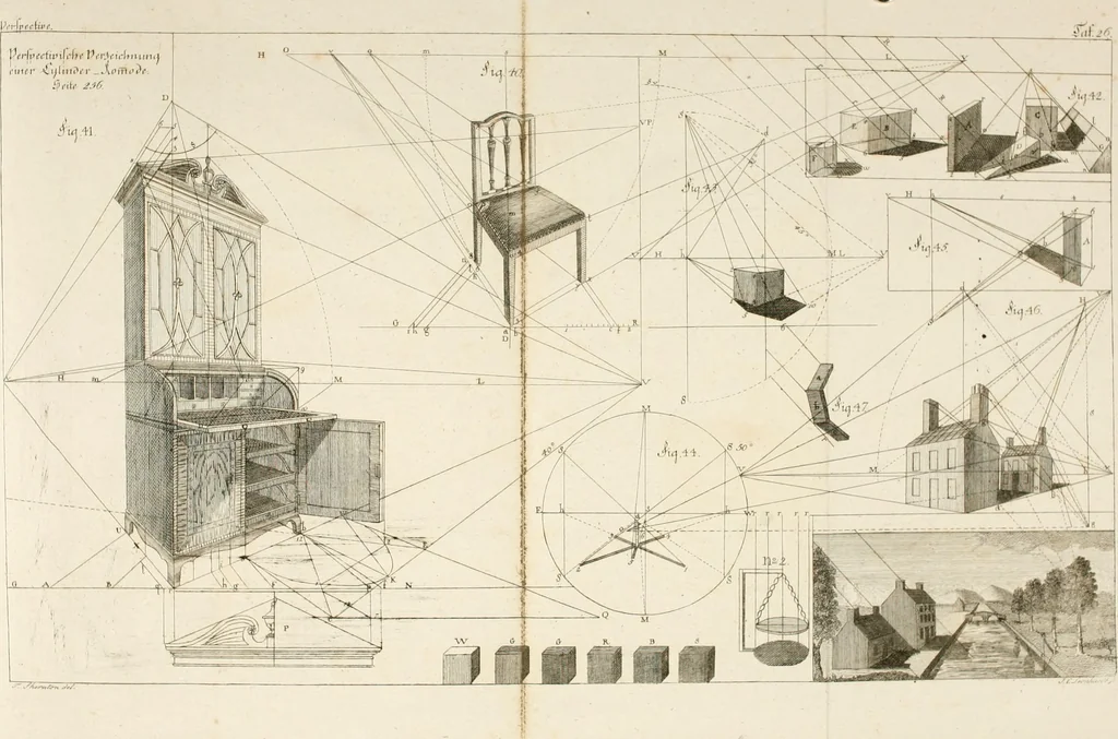 An illustration from Modell- und Zeichnungsbuch für Ebenisten, Tischer, Tapezirer und Stuhlmacher : und sonst für jeden Liebhaber des guten Geschmacks bey Möblirung und Einrichtung der Putz- und Prachtzimmer, 1794, leaf 347