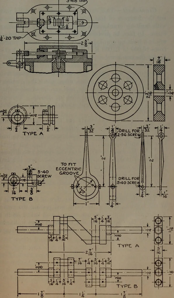 An illustration from Model making; including workshop practice, design and construction of models, a practical treatise for the amateur and professional mechanic .., 1919, leaf 148