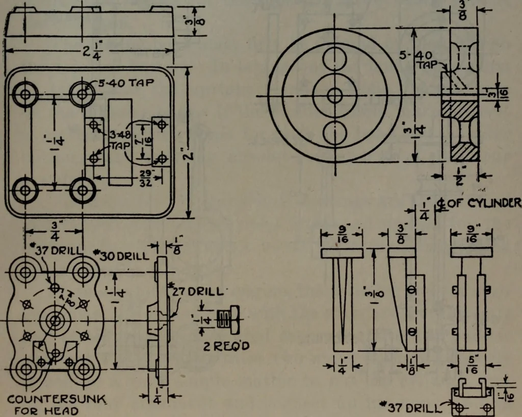 An illustration from Model making; including workshop practice, design and construction of models, a practical treatise for the amateur and professional mechanic .., 1919, leaf 152