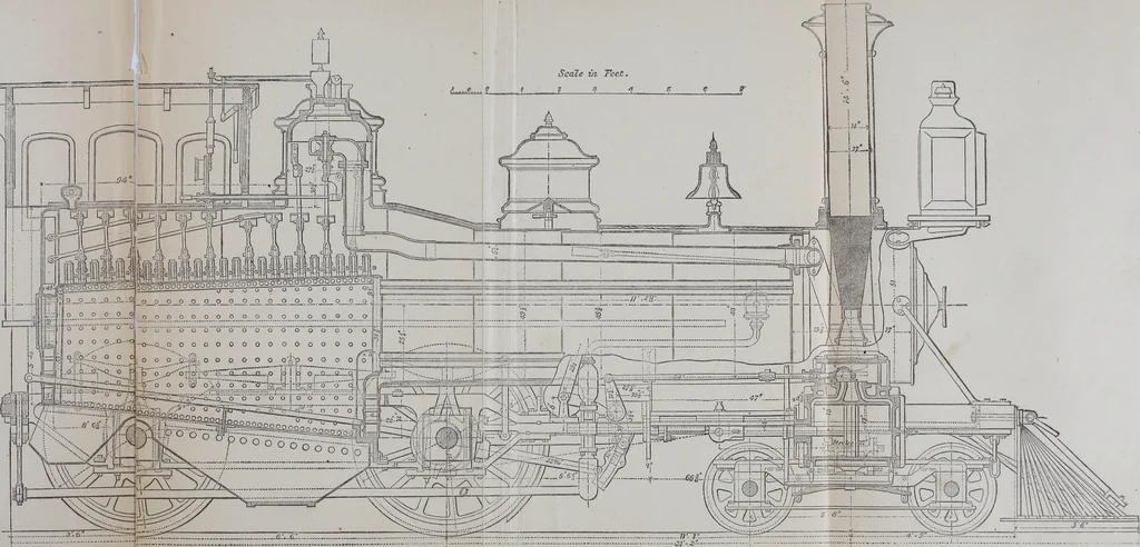 An illustration from Modern American locomotive engines; their design, construction and management. A practical work for practical men, 1883, leaf 117