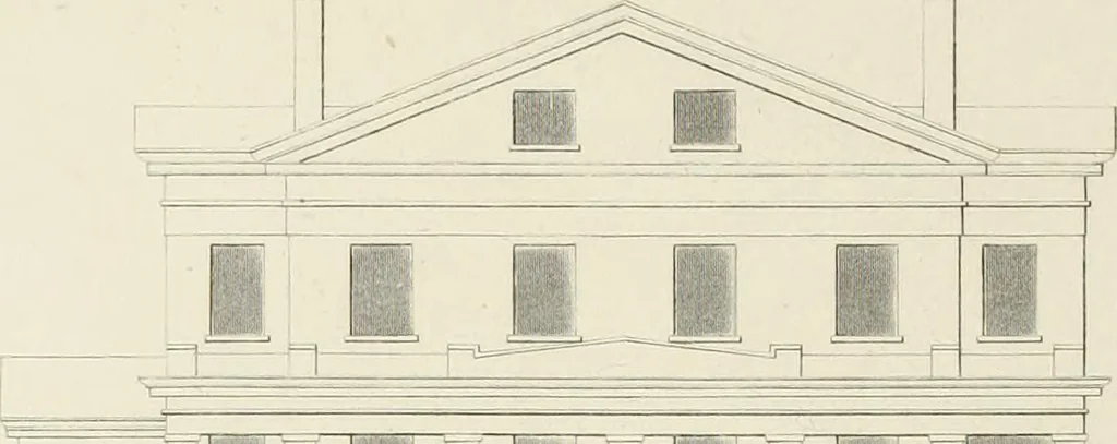 An illustration from The modern architect : or, Every carpenter his own master ; embracing plans, elevations, specifications, framing, etc., for private houses, classic dwellings, churches, &c. to which is added a new system of stair-building, 1854, leaf 159