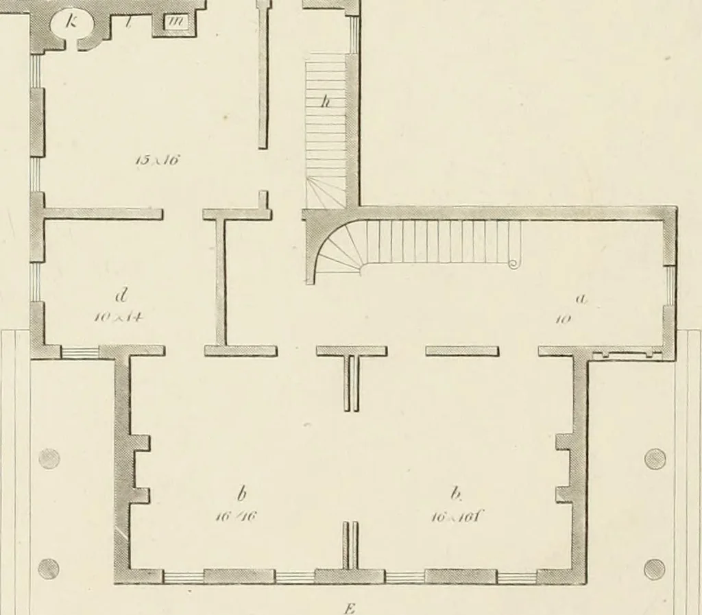 An illustration from The modern architect : or, Every carpenter his own master ; embracing plans, elevations, specifications, framing, etc., for private houses, classic dwellings, churches, &c. to which is added a new system of stair-building, 1854, leaf 159
