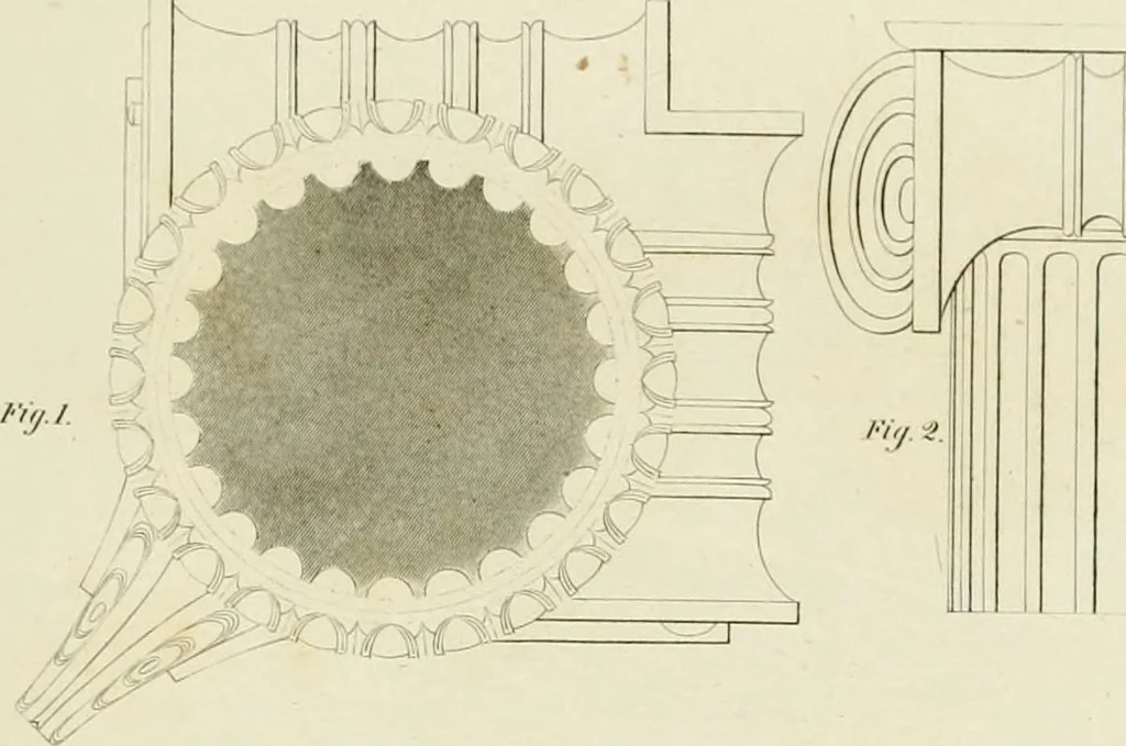 An illustration from The modern architect : or, Every carpenter his own master ; embracing plans, elevations, specifications, framing, etc., for private houses, classic dwellings, churches, &c. to which is added a new system of stair-building, 1854, leaf 174