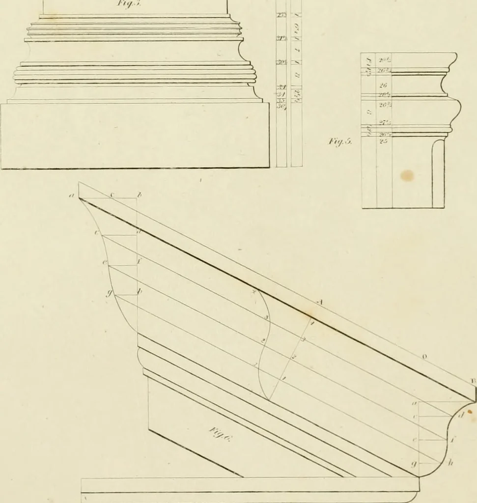An illustration from The modern architect : or, Every carpenter his own master ; embracing plans, elevations, specifications, framing, etc., for private houses, classic dwellings, churches, &c. to which is added a new system of stair-building, 1854, leaf 180