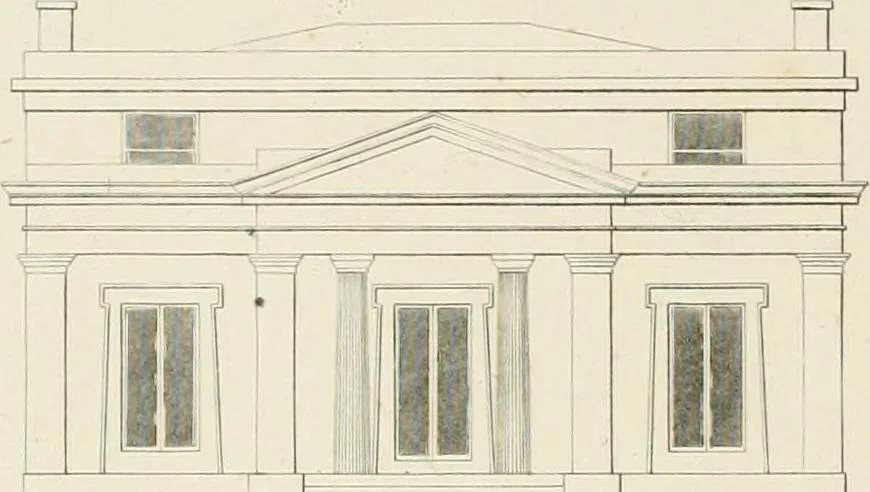 An illustration from The modern architect : or, Every carpenter his own master ; embracing plans, elevations, specifications, framing, etc., for private houses, classic dwellings, churches, &c. to which is added a new system of stair-building, 1854, leaf 207