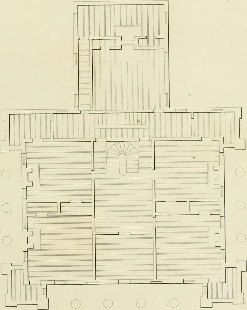 An illustration from The modern architect : or, Every carpenter his own master ; embracing plans, elevations, specifications, framing, etc., for private houses, classic dwellings, churches, &c. to which is added a new system of stair-building, 1854, leaf 236