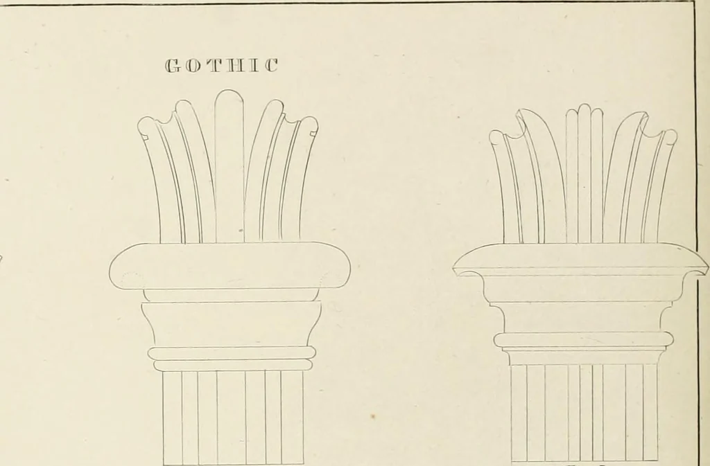 An illustration from The modern architect : or, Every carpenter his own master ; embracing plans, elevations, specifications, framing, etc., for private houses, classic dwellings, churches, &c. to which is added a new system of stair-building, 1854, leaf 239