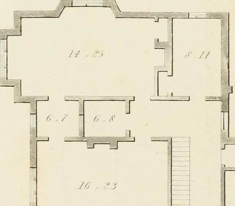 An illustration from The modern architect : or, Every carpenter his own master ; embracing plans, elevations, specifications, framing, etc., for private houses, classic dwellings, churches, &c. to which is added a new system of stair-building, 1854, leaf 255