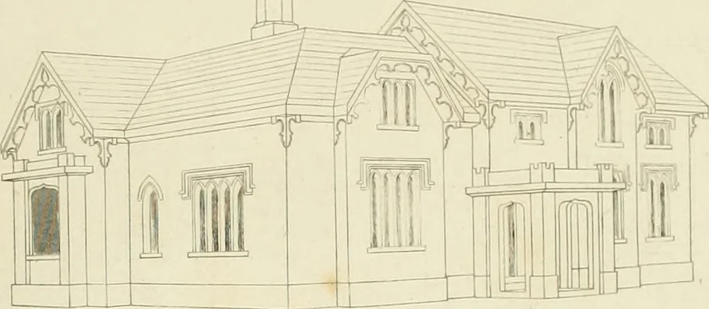 An illustration from The modern architect : or, Every carpenter his own master ; embracing plans, elevations, specifications, framing, etc., for private houses, classic dwellings, churches, &c. to which is added a new system of stair-building, 1854, leaf 256