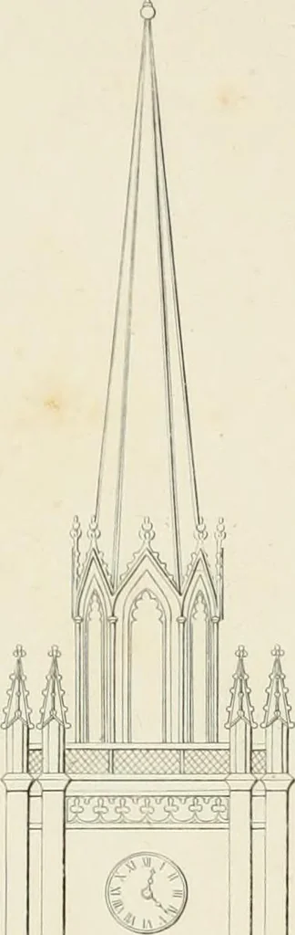 An illustration from The modern architect : or, Every carpenter his own master ; embracing plans, elevations, specifications, framing, etc., for private houses, classic dwellings, churches, &c. to which is added a new system of stair-building, 1854, leaf 263