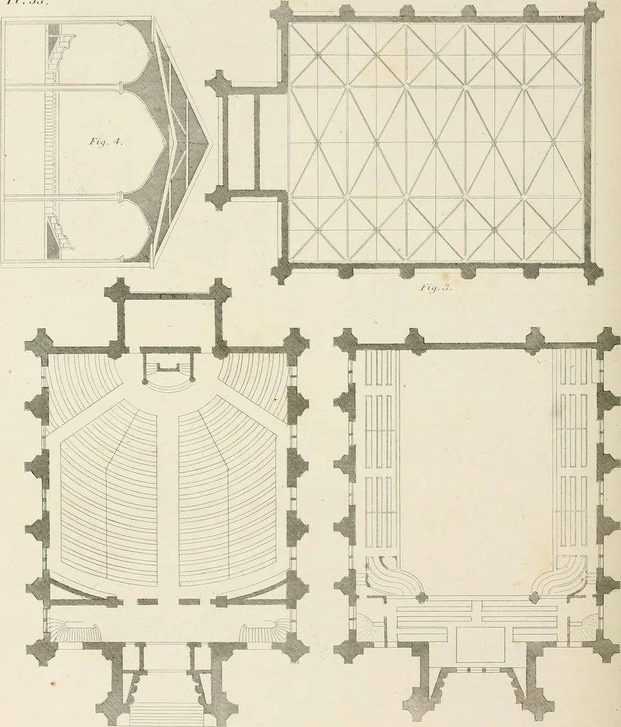 An illustration from The modern architect : or, Every carpenter his own master ; embracing plans, elevations, specifications, framing, etc., for private houses, classic dwellings, churches, &c. to which is added a new system of stair-building, 1854, leaf 271