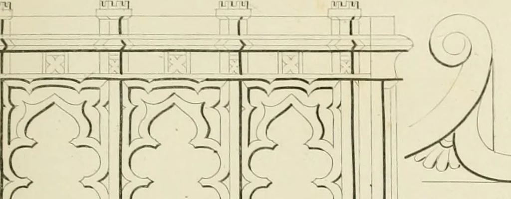 An illustration from The modern architect : or, Every carpenter his own master ; embracing plans, elevations, specifications, framing, etc., for private houses, classic dwellings, churches, &c. to which is added a new system of stair-building, 1854, leaf 272