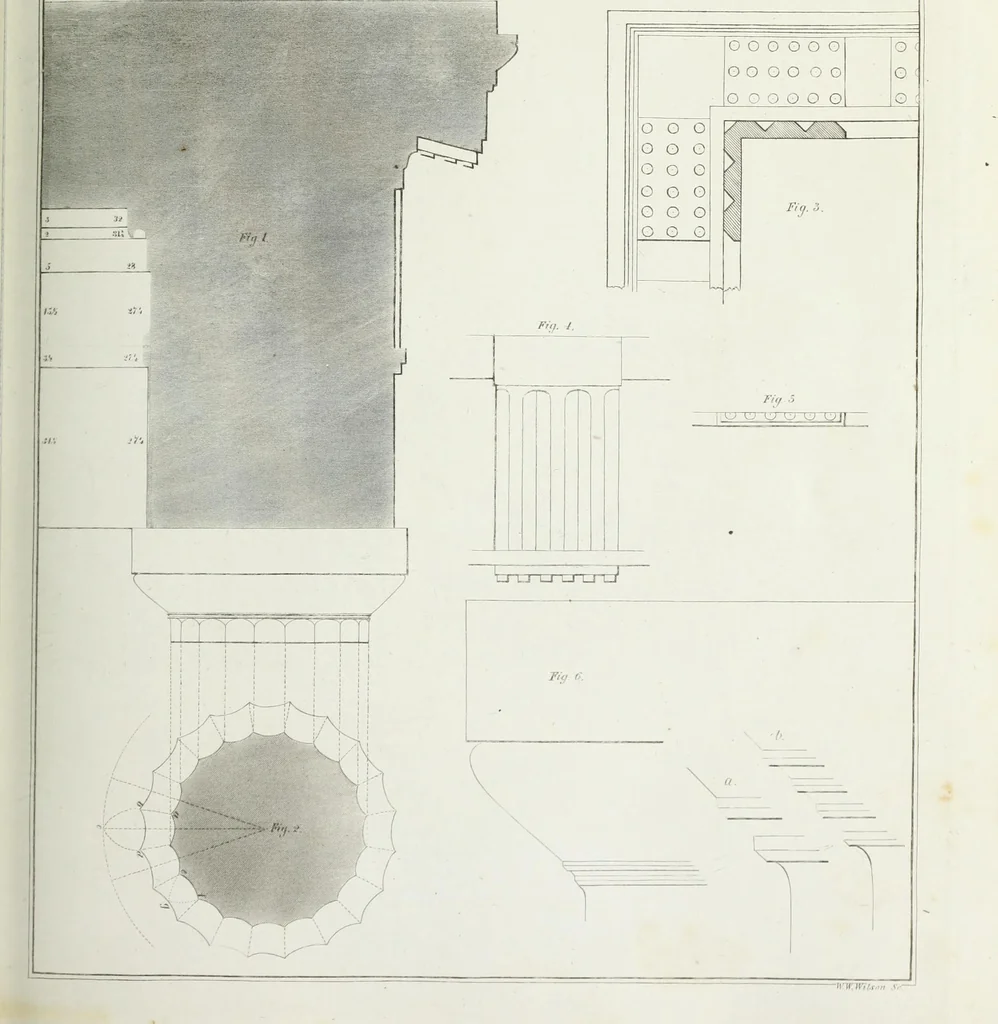 An illustration from The modern architect, or, Every carpenter his own master : embracing plans, elevations, specifications, framing, etc., for private houses, classic dwellings, churches, &c., to which added the new system of stair-building, 1855, leaf 140