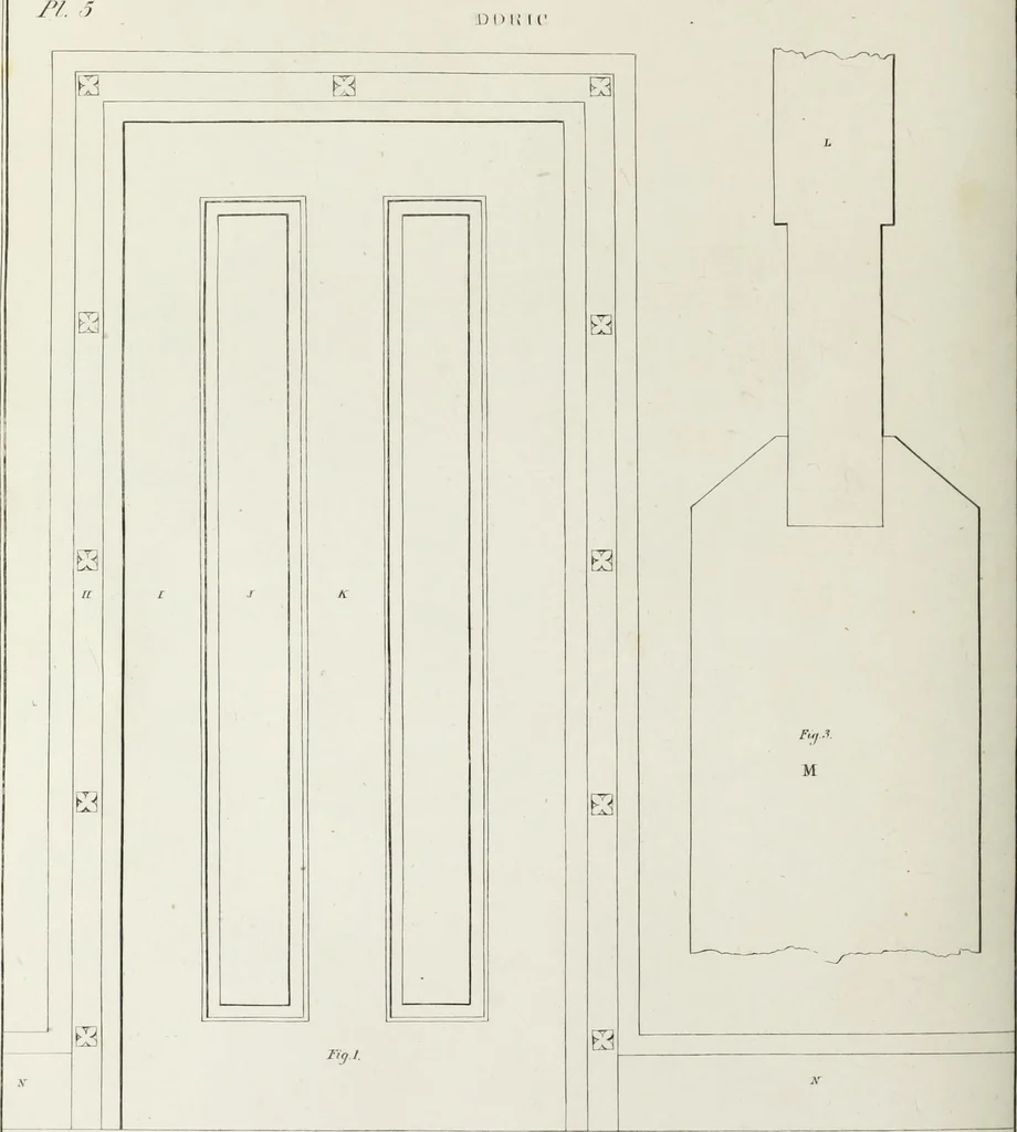An illustration from The modern architect, or, Every carpenter his own master : embracing plans, elevations, specifications, framing, etc., for private houses, classic dwellings, churches, &c., to which added the new system of stair-building, 1855, leaf 147