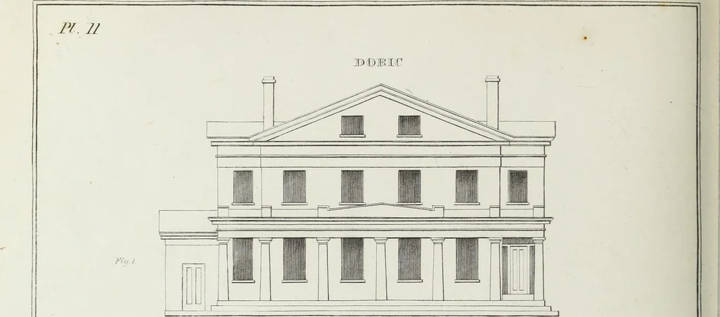 An illustration from The modern architect, or, Every carpenter his own master : embracing plans, elevations, specifications, framing, etc., for private houses, classic dwellings, churches, &c., to which added the new system of stair-building, 1855, leaf 159