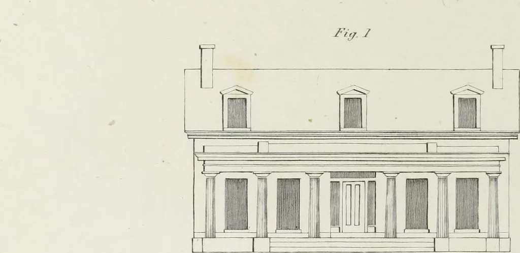 An illustration from The modern architect, or, Every carpenter his own master : embracing plans, elevations, specifications, framing, etc., for private houses, classic dwellings, churches, &c., to which added the new system of stair-building, 1855, leaf 163