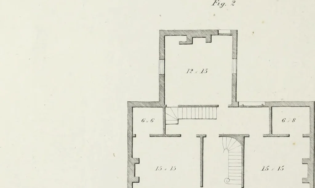 An illustration from The modern architect, or, Every carpenter his own master : embracing plans, elevations, specifications, framing, etc., for private houses, classic dwellings, churches, &c., to which added the new system of stair-building, 1855, leaf 163
