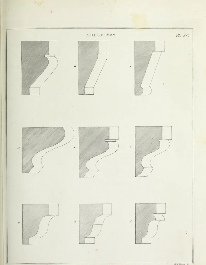 An illustration from The modern architect, or, Every carpenter his own master : embracing plans, elevations, specifications, framing, etc., for private houses, classic dwellings, churches, &c., to which added the new system of stair-building, 1855, leaf 176