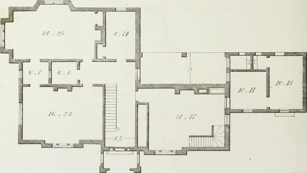 An illustration from The modern architect, or, Every carpenter his own master : embracing plans, elevations, specifications, framing, etc., for private houses, classic dwellings, churches, &c., to which added the new system of stair-building, 1855, leaf 231