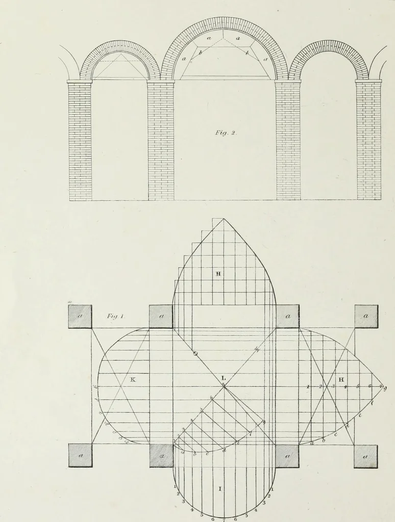 An illustration from The modern architect, or, Every carpenter his own master : embracing plans, elevations, specifications, framing, etc., for private houses, classic dwellings, churches, &c., to which added the new system of stair-building, 1855, leaf 235