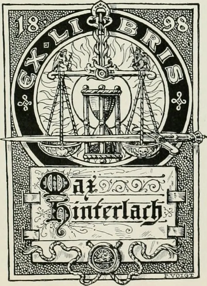 An illustration from Modern book-plates and their designers, 1898, leaf 104