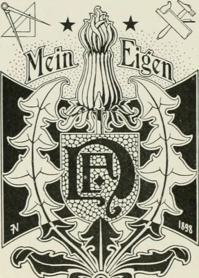 An illustration from Modern book-plates and their designers, 1898, leaf 105