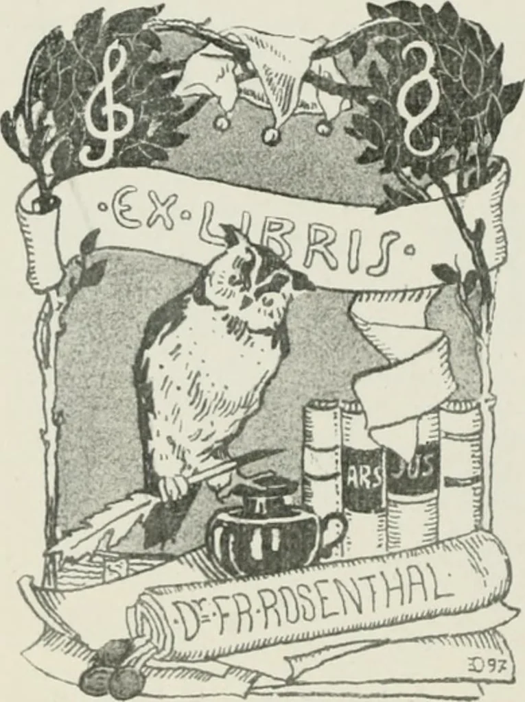 An illustration from Modern book-plates and their designers, 1898, leaf 107