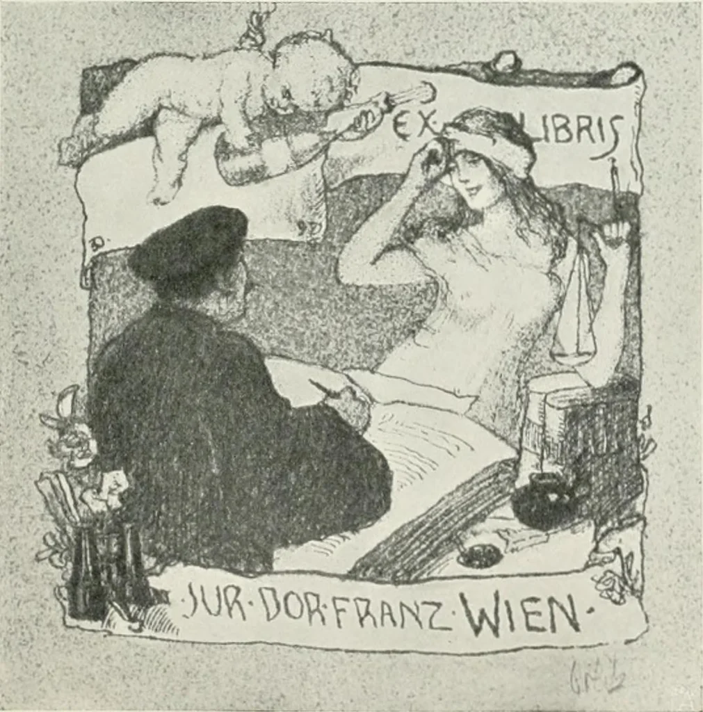An illustration from Modern book-plates and their designers, 1898, leaf 108