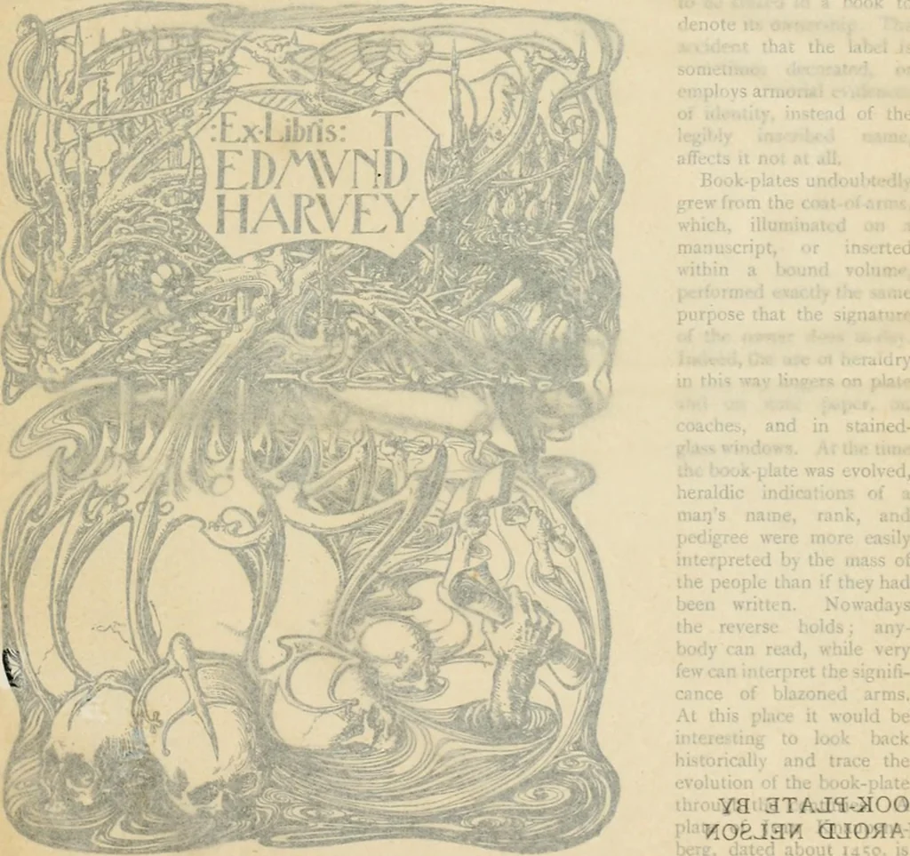 An illustration from Modern book-plates and their designers, 1898, leaf 22