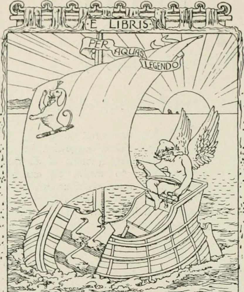An illustration from Modern book-plates and their designers, 1898, leaf 25