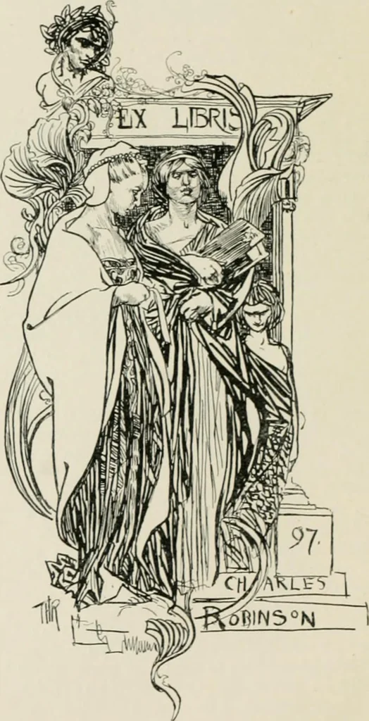 An illustration from Modern book-plates and their designers, 1898, leaf 27