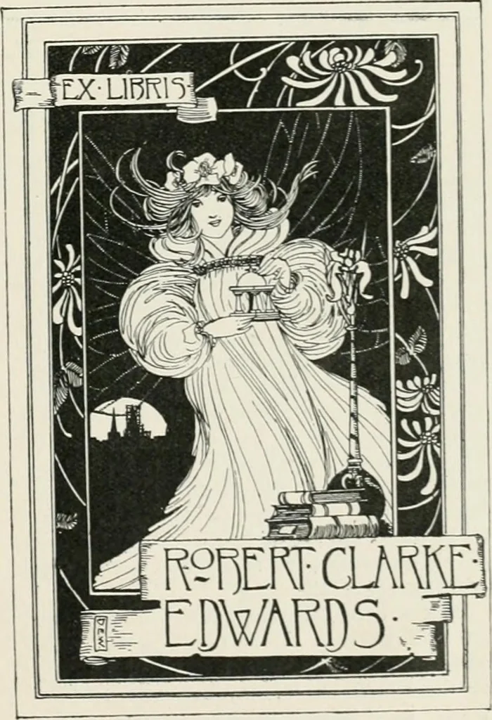 An illustration from Modern book-plates and their designers, 1898, leaf 34