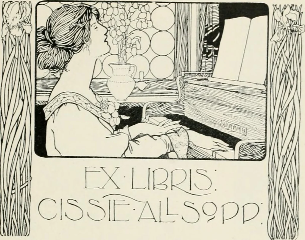 An illustration from Modern book-plates and their designers, 1898, leaf 36
