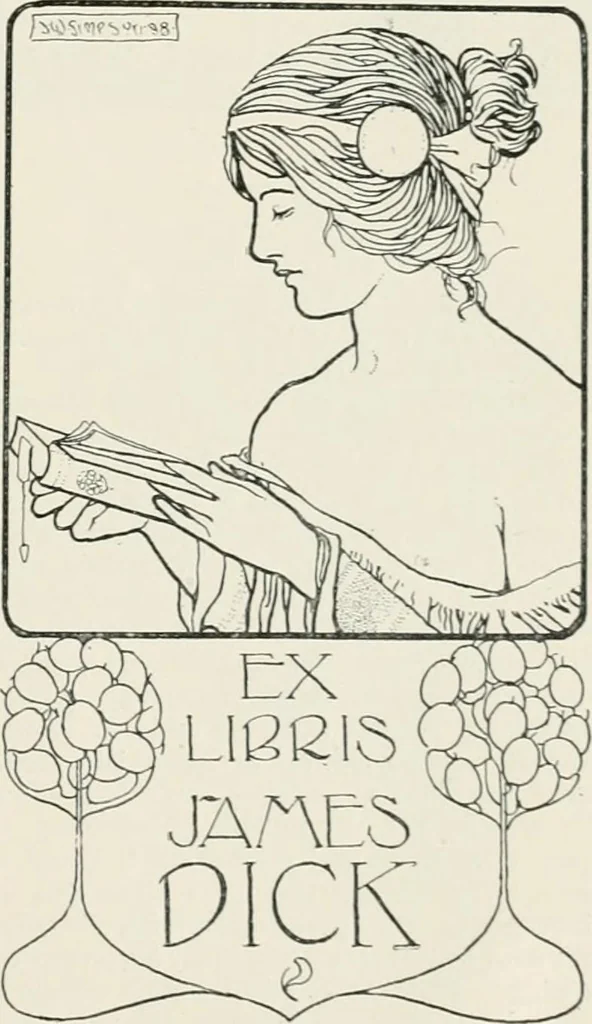 An illustration from Modern book-plates and their designers, 1898, leaf 36