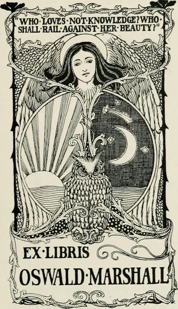 An illustration from Modern book-plates and their designers, 1898, leaf 42