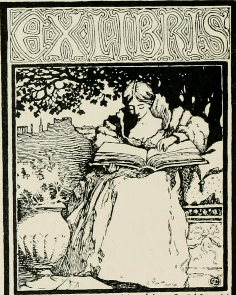 An illustration from Modern book-plates and their designers, 1898, leaf 43
