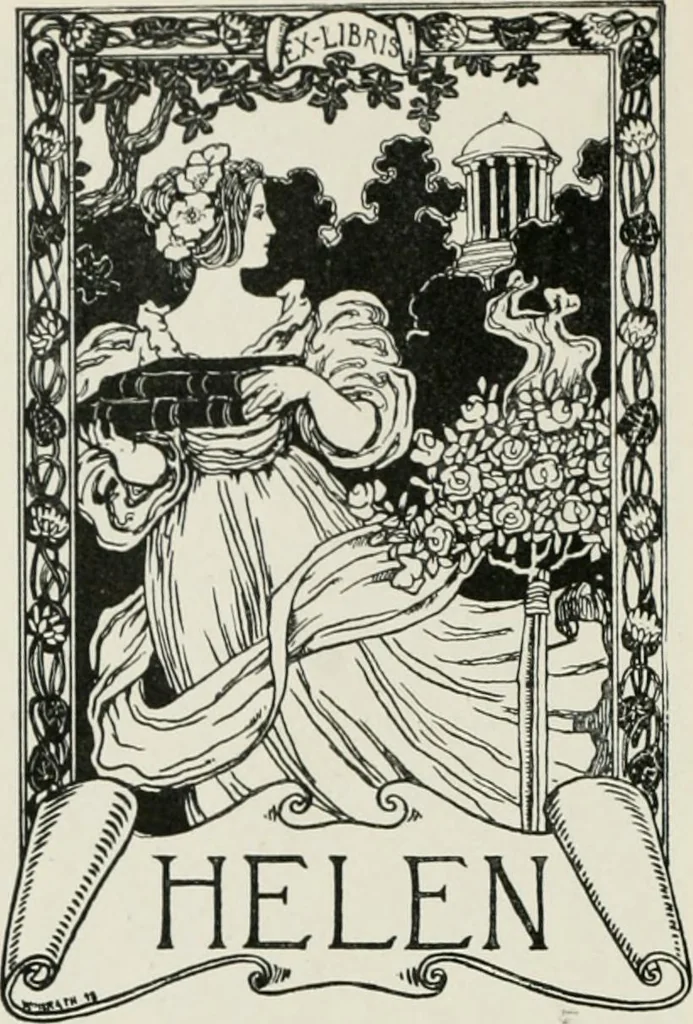 An illustration from Modern book-plates and their designers, 1898, leaf 53