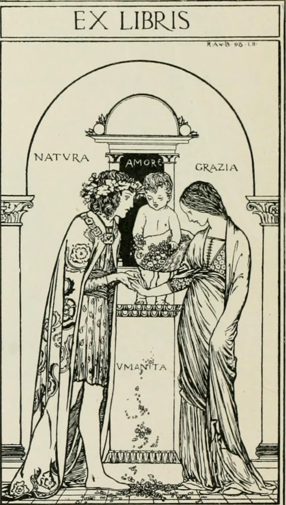 An illustration from Modern book-plates and their designers, 1898, leaf 55
