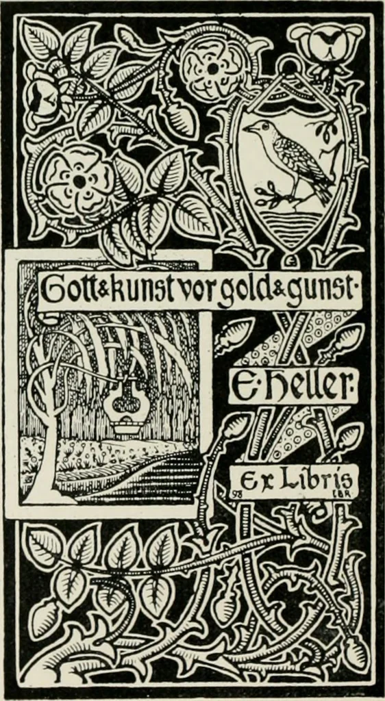 An illustration from Modern book-plates and their designers, 1898, leaf 59