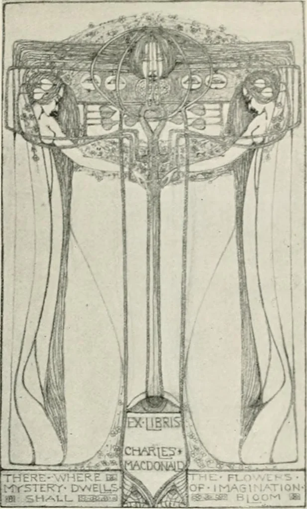 An illustration from Modern book-plates and their designers, 1898, leaf 74