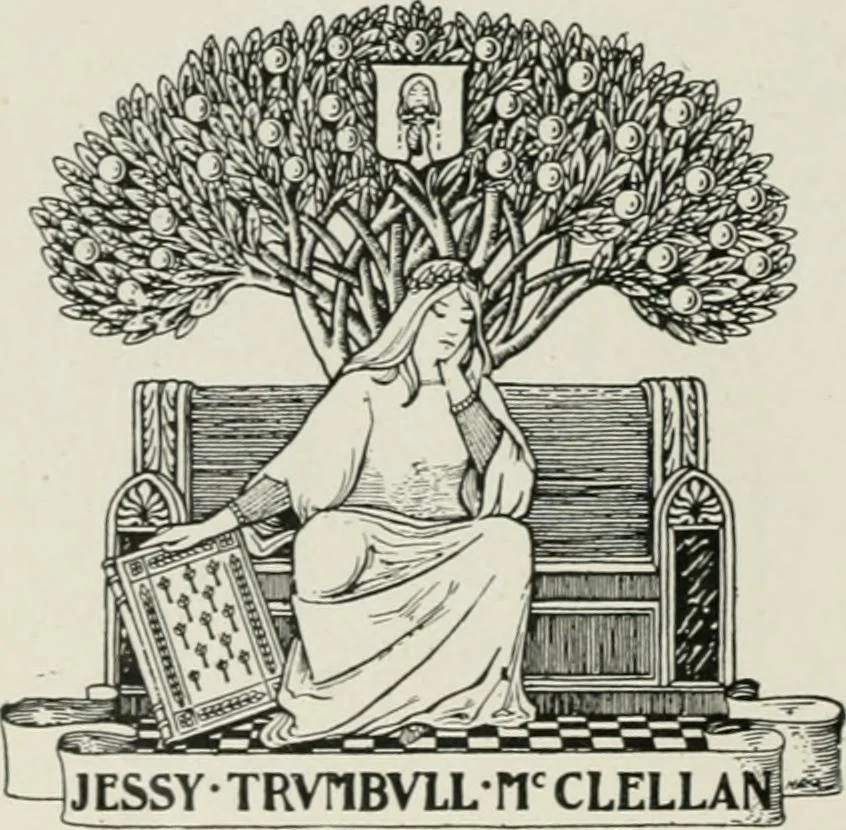 An illustration from Modern book-plates and their designers, 1898, leaf 83
