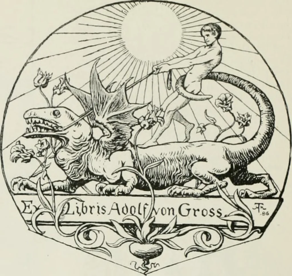 An illustration from Modern book-plates and their designers, 1898, leaf 89