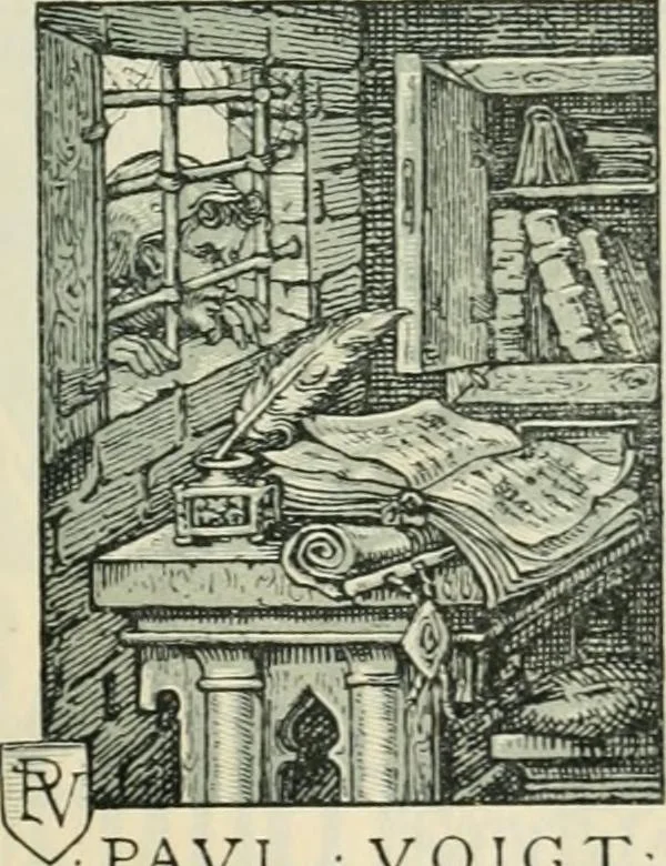 An illustration from Modern book-plates and their designers, 1898, leaf 94