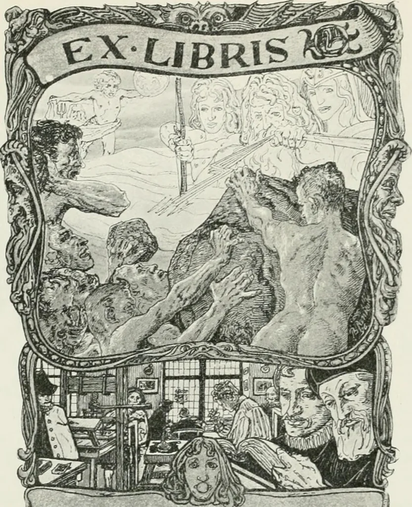 An illustration from Modern book-plates and their designers, 1898, leaf 98